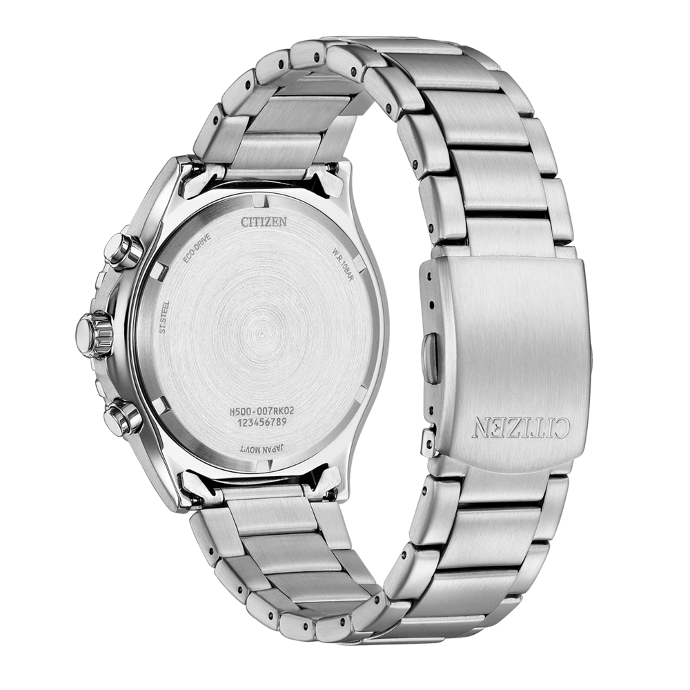 Citizen-Uhr, Edelstahl, Eco-Drive, W.R. 10BAR, Japan Movt, H500-007RK02