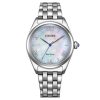 Citizen-Uhr mit Perlmuttzifferblatt und silbernem Armband